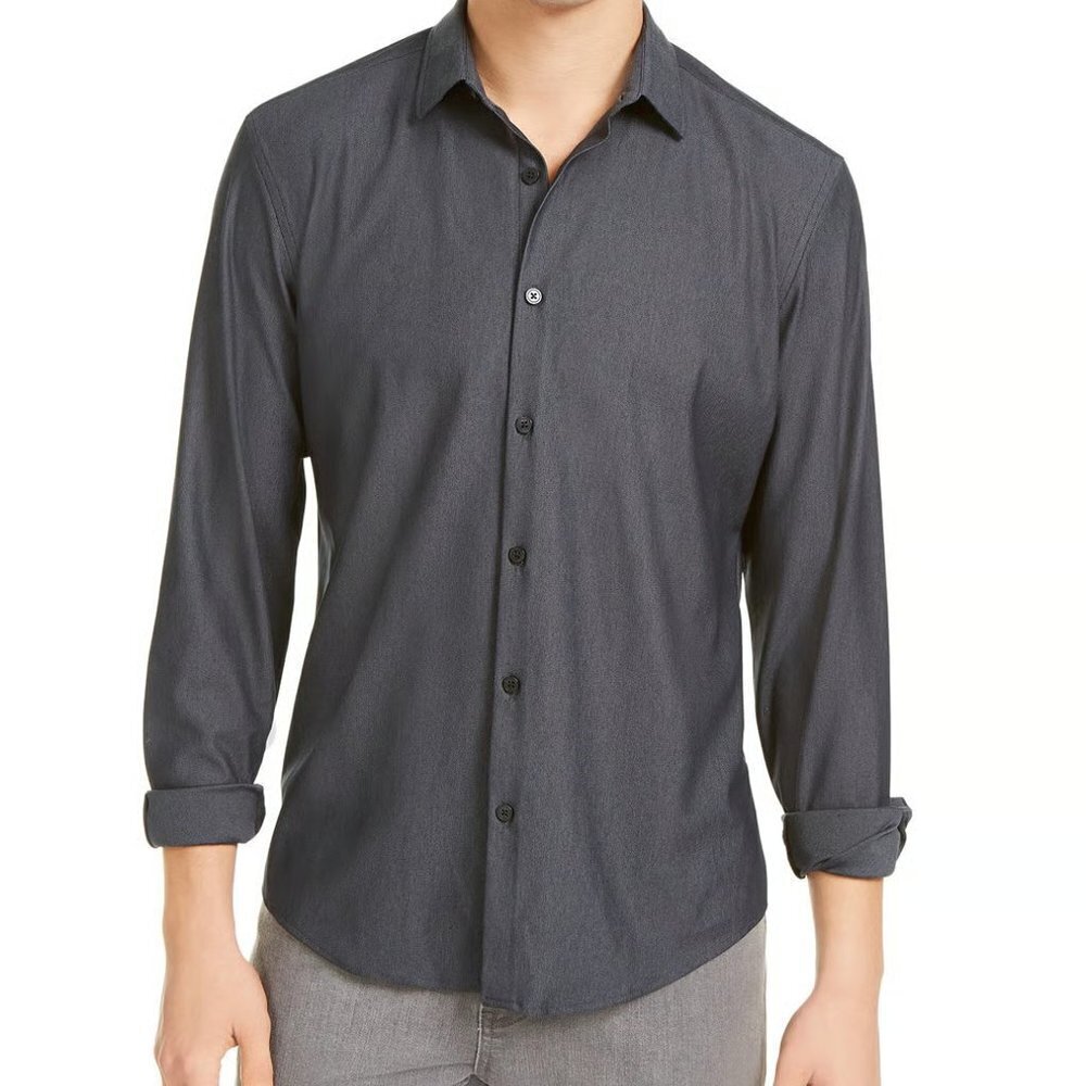 ALFANI knit button down shirt XXL Men's